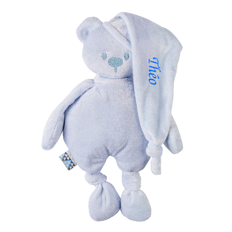  lapidou peluche ours bleu ciel 30 cm 